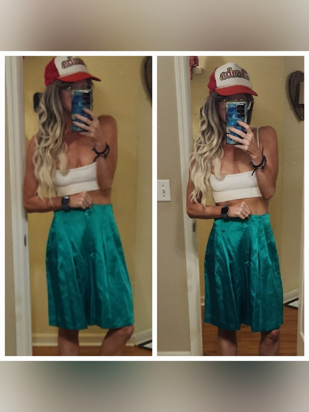 Rare Vintage Satin Effect Bermuda Trouser Short Zara Anthropologie Free People